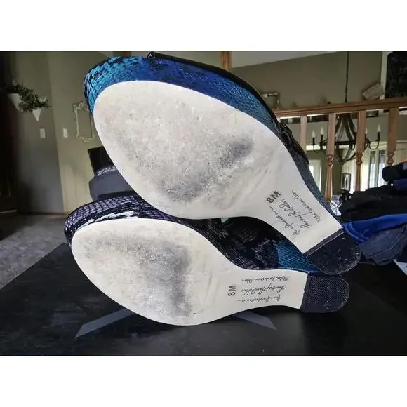 KARDASHIAN KOLLECTION PAPARAZZI Black HEEL SHOE ANIMAL PRINT Size 8 - Picture 7 of 8